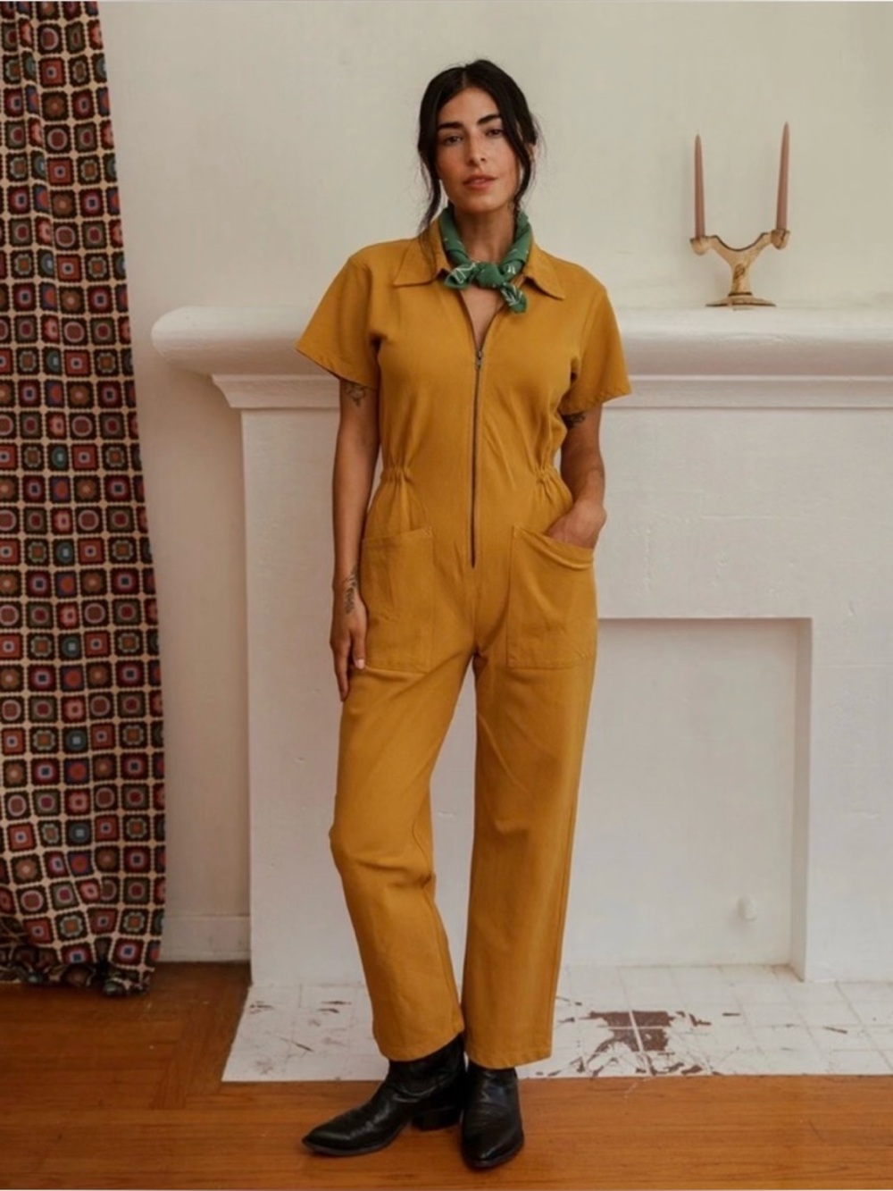 Noble Mustard Yellow Utility Jumpsuit